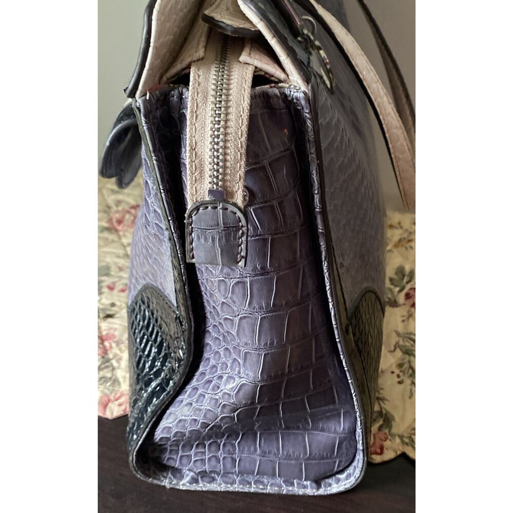 Guess Y2k VTG Womens Shoulder Bag Croc Effect Faux Leather Zip Closure Pockets - Picture 7 of 16